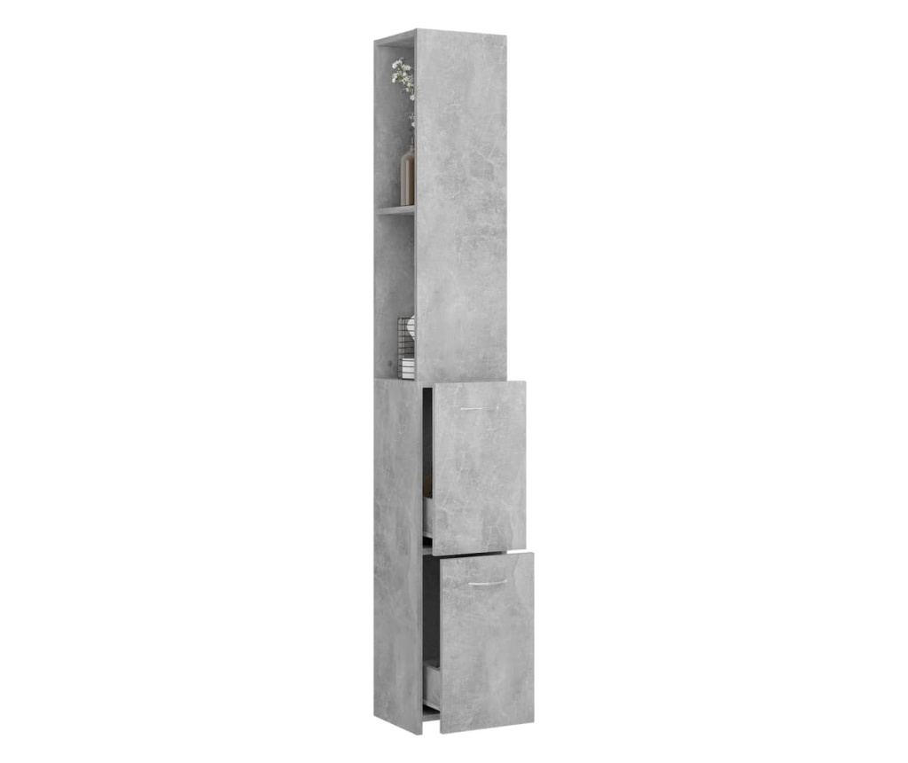 Dulap de baie, gri béton, 25x25x170 cm, PAL - 7