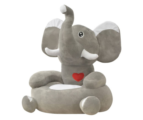 Plyšové dětské křeslo slon šedý