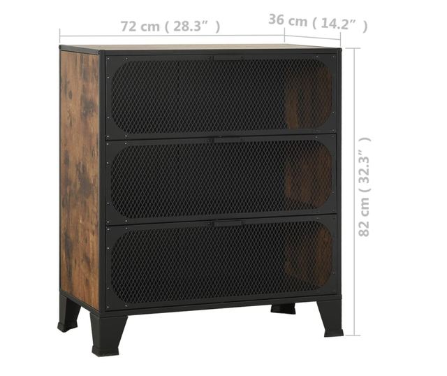 Ormarići za pohranu 2 kom rustično smeđi 72x36x82 cm metal/MDF