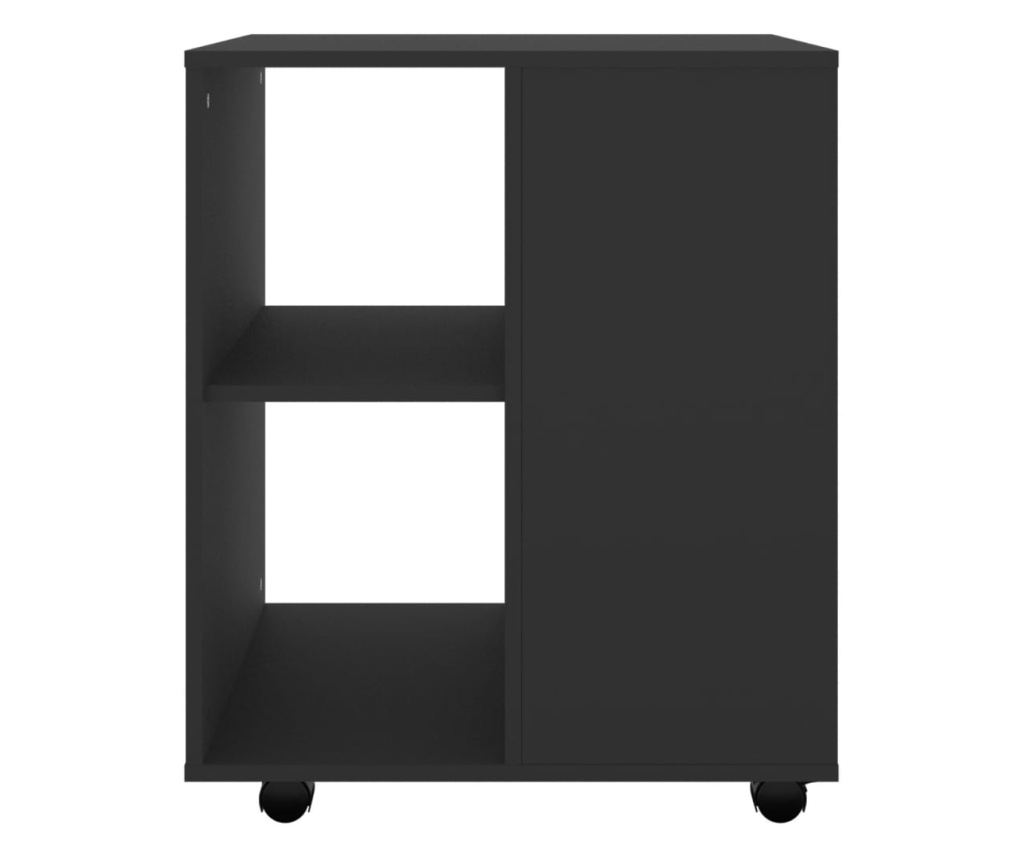 Κυλιόμενο Ντουλάπι, Μαύρο, 60x53x72 εκ., Μοριοσανίδα - 5