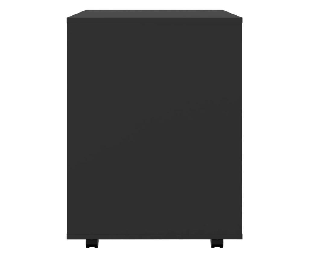 Κυλιόμενο Ντουλάπι, Μαύρο, 60x53x72 εκ., Μοριοσανίδα - 7