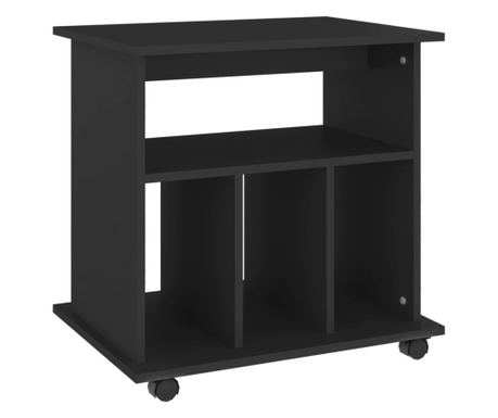 Ormarić s kotačima crni 60 x 45 x 60 cm od iverice