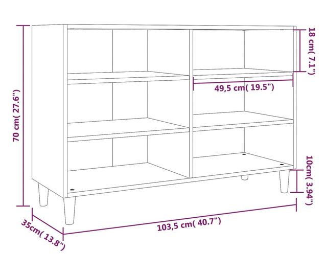 Komoda boja sivog hrasta sonome 103,5 x 35 x 70 cm od iverice