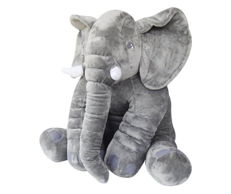 Perna de plus 2 in 1 pentru bebelusi Baby Elephant, materiale moale, 60x20x40 cm, forma elefant, gri, Doty