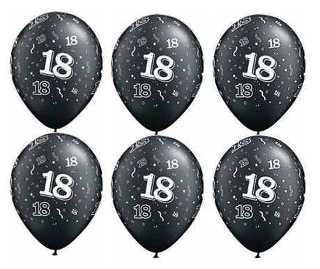 Set baloane majorat 18, marime 30cm, culoare negru, 6 buc, doty