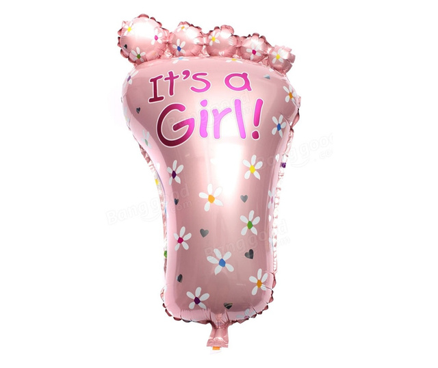 Balon folie pentru petrecere, Baby Pink Feet, roz, 75 cm, Doty