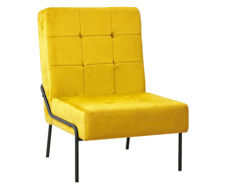 Stolica za opuštanje 65 x 79 x 87 cm boja senfa baršunasta