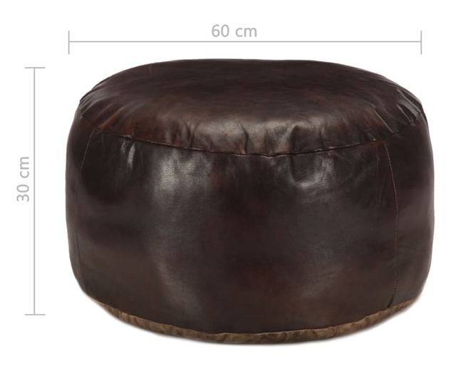 Tamno smeđa fotelja, 60 x 30 cm, prirodna kozja koža