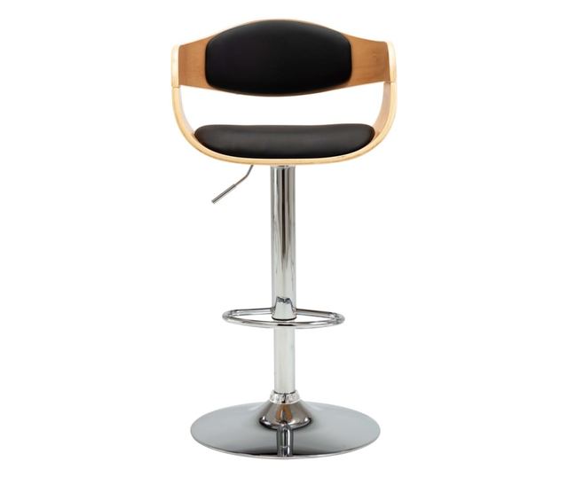 Barski stoli, 2 kosa, črni, upognjen les in umetno usnje