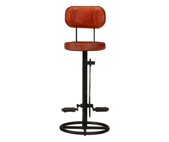 Barski stoli, 2 kosa, črna in rjava, pravo kozje usnje