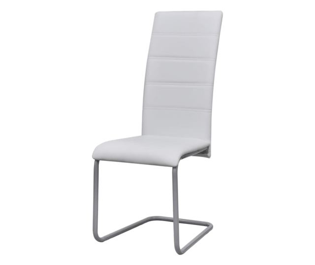 Kuhinjska konzolna stolica, 6 kom., bijela, ekološka koža