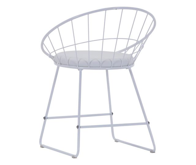 Kuhinjske stolice, sjedalo od umjetne kože, 2 kom., bijele, čelik