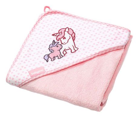 Prosop cu gluga pentru fete 76 x 76 cm BabyOno 345/01, Roz