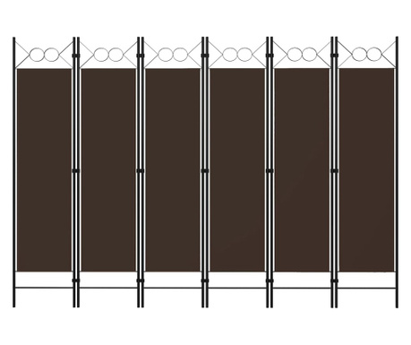 Sobna pregrada sa 6 panela smeđa 240 x 180 cm