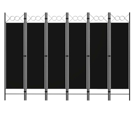 fekete 6 paneles paraván 240 x 180 cm