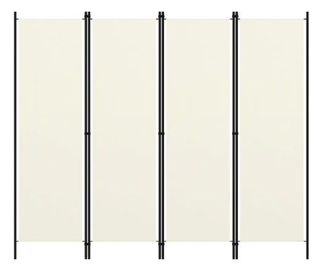 Paravan 4-delni kremno bel 200x180 cm