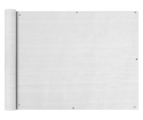 Prelată pentru balcon din HDPE, 90 x 600 cm, alb