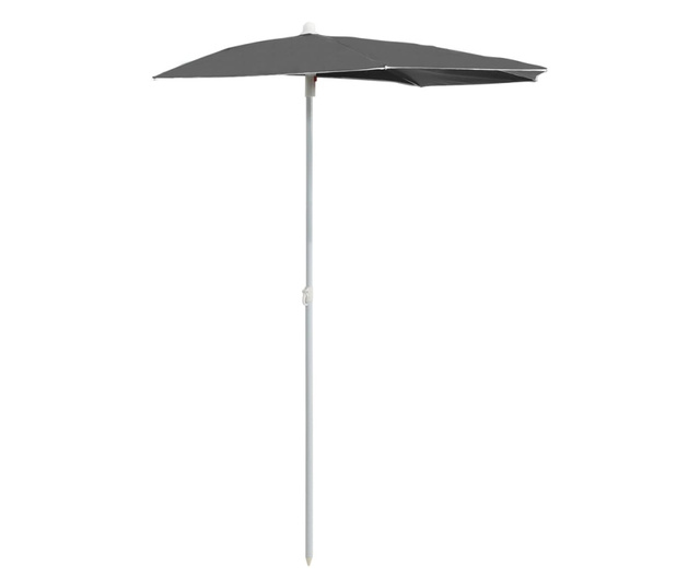 Umbrelă de grădină cu stâlp, antracit, 180x90 cm, semirotundă