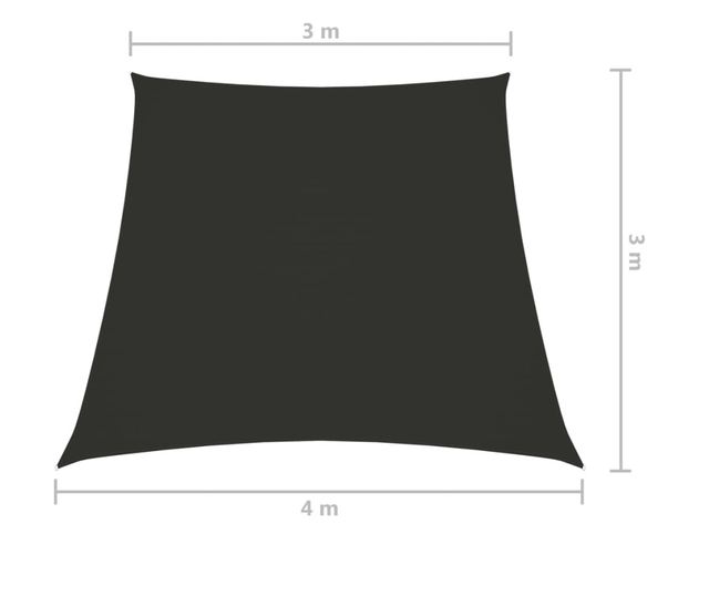 Jedro za zaštitu od sunca od tkanine trapezno 3/4x3 m antracit