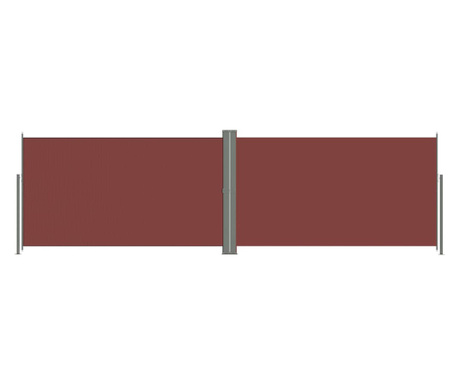 Zwijana markiza boczna na taras, brązowa, 180 x 600 cm