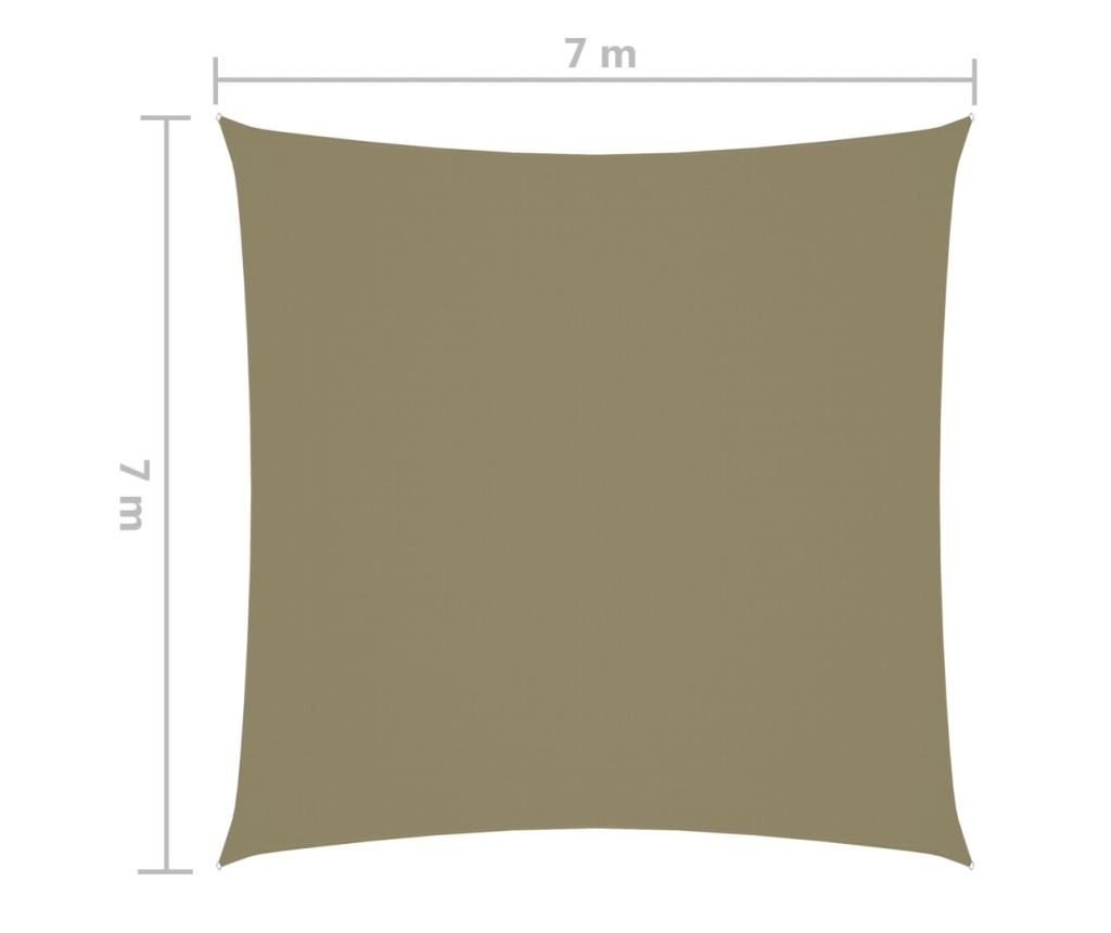 Senčno jadro oksford blago kvadratno 7x7 m bež - 14