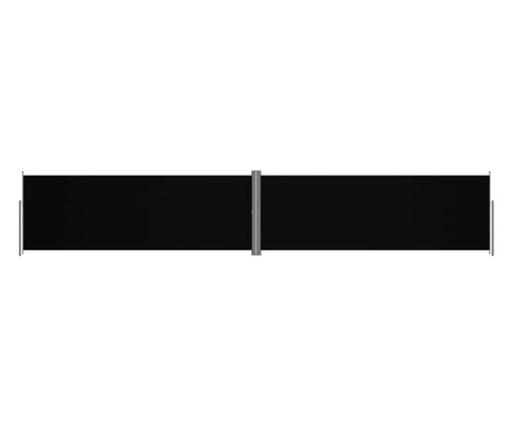 Zwijana markiza boczna na taras, czarna, 180 x 1000 cm
