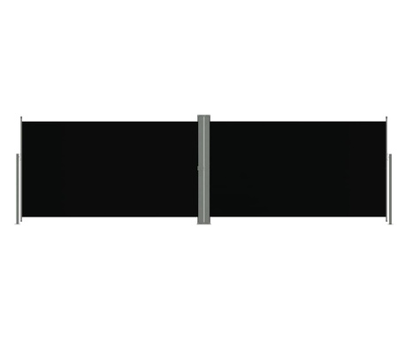 Zwijana markiza boczna na taras, czarna, 180 x 600 cm