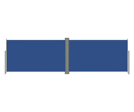 Zwijana markiza boczna na taras, niebieska, 180 x 600 cm