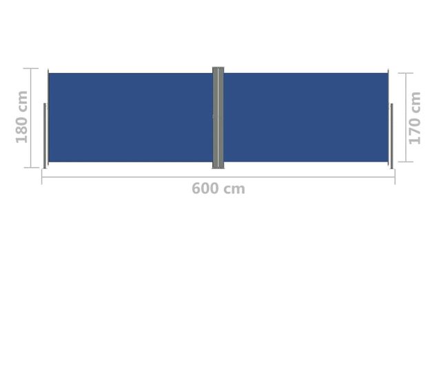Uvlačiva bočna tenda plava180 x 600 cm