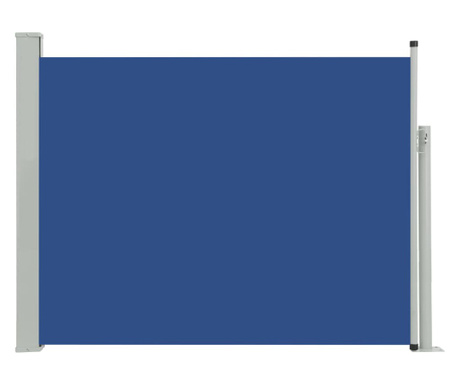 Copertină laterală retractabilă terasă, albastru, 140x500 cm