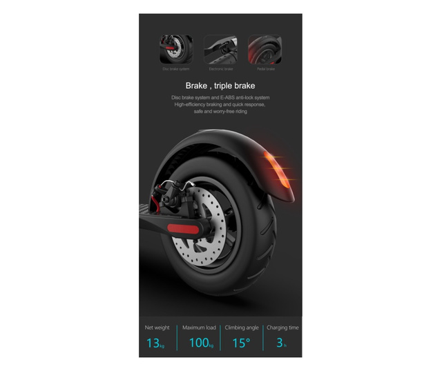 WELL Електрически скутер X7 черен 350W 8.5" 6.4Ah Panasonic изваждаема батерия
