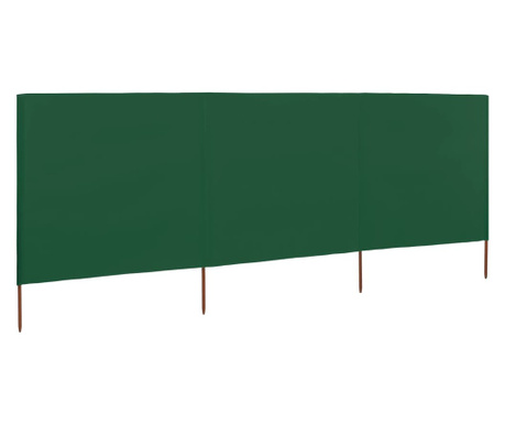 3dílná zástěna proti větru zelená 400 x 120 cm látková