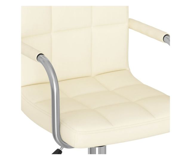 Vrtljiv kuhinjski stol, krem barva, blago