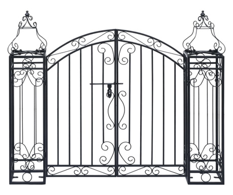 Ozdobna brama ogrodowa z kutego żelaza, 122 x 20,5 x 100 cm