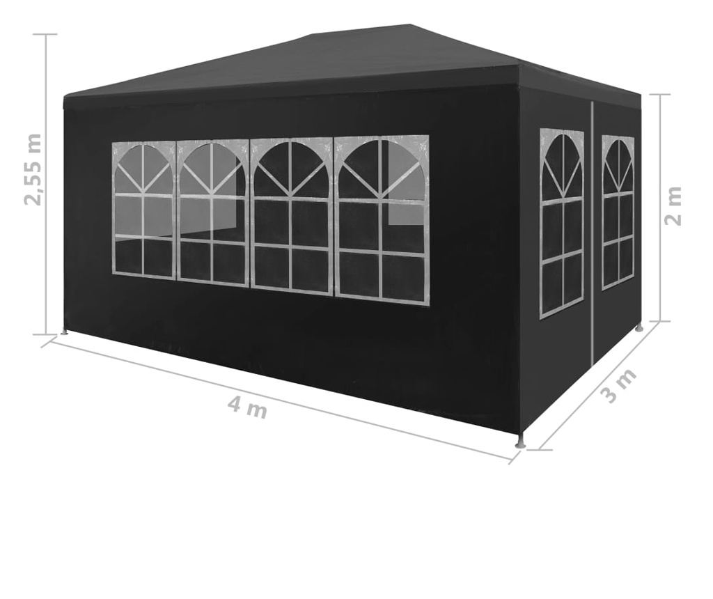 Шатра за парти, антрацит, 3 x 4 м - 7