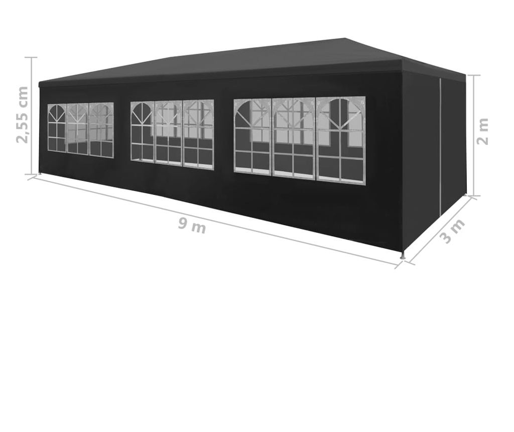 Парти палатка, 3 x 9 м, антрацит - 8
