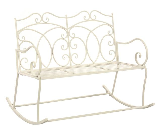 Vrtna klupa 104 cm željezna antikna bijela