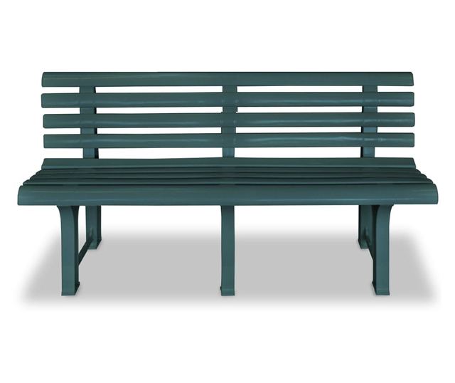 Vrtna klupa 145,5 cm plastična zelena