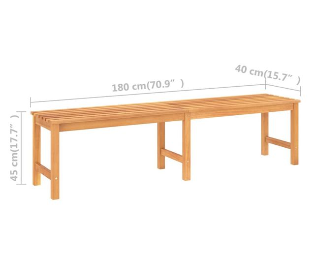 tömör tíkfa kerti pad 180 cm