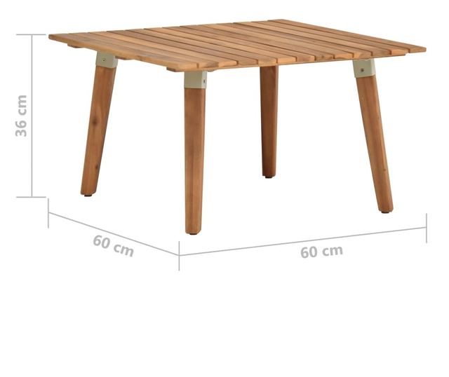 Măsuță de cafea de grădină, 60x60x36 cm, lemn masiv acacia