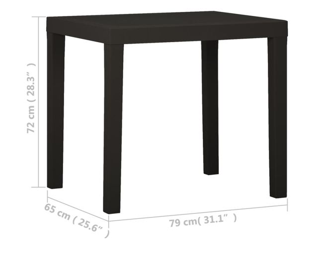 Masă de grădină, antracit, 79x65x72 cm, plastic