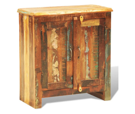 2 ajtós antik tömör újrahasznosított fa szekrény