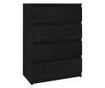Dulap lateral, negru, 60x36x84 cm, lemn masiv de pin thumbnail 2
