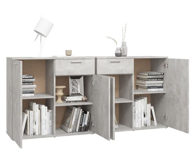 Službenica, siva beton, 160x36x75 cm, PAL