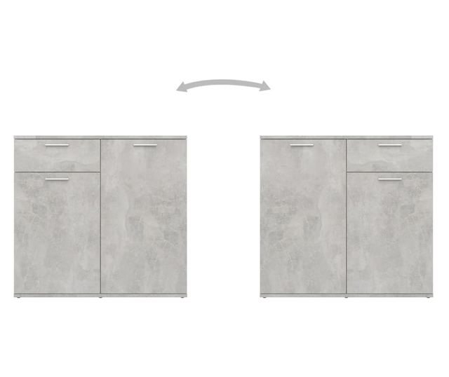 Službenica, siva beton, 160x36x75 cm, PAL