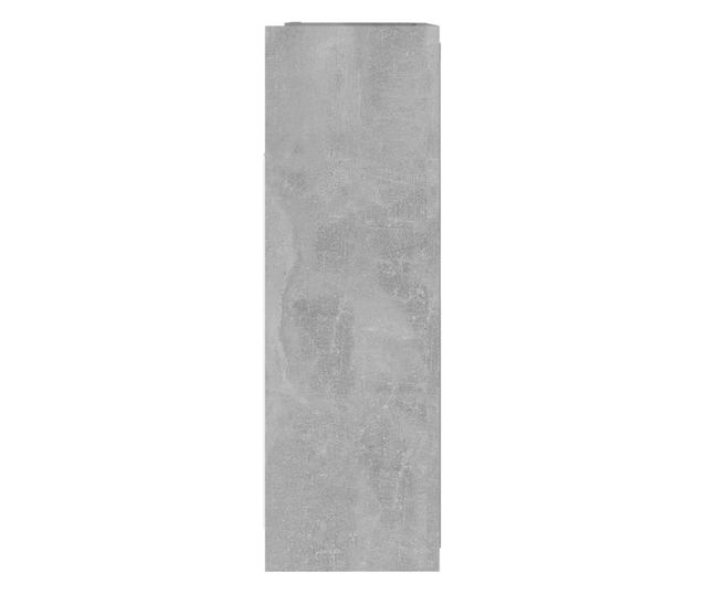 Шкаф за баня с огледало, бетонно сив, 62,5x20,5x64 см, ПДЧ