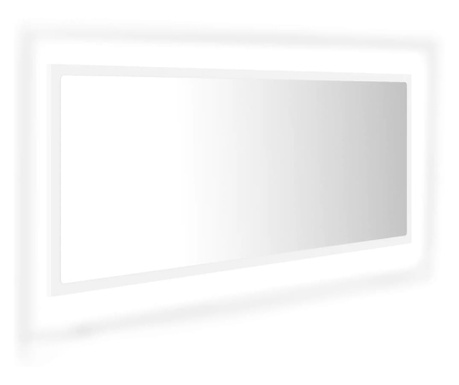 Oglindă de baie cu LED, alb, 100x8,5x37 cm, PAL