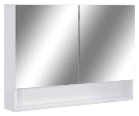 LED kupaonski ormarić s ogledalom bijeli 80 x 15 x 60 cm MDF 