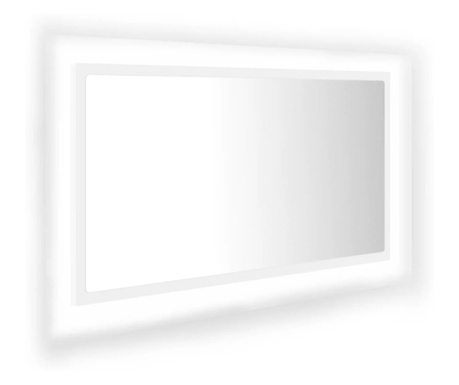 Oglindă de baie cu LED, alb, 80x8,5x37 cm, PAL