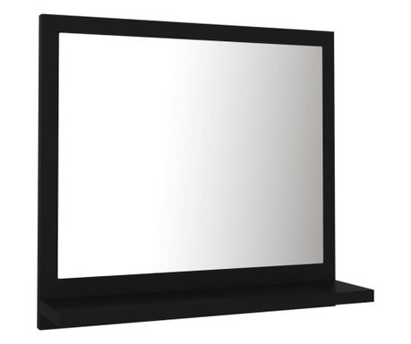 fekete forgácslap fürdőszobai tükör 40 x 10,5 x 37 cm